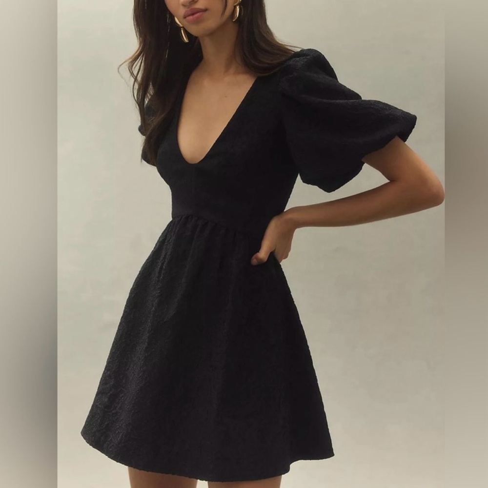 Sachin + Babi Black Puff Sleeve Dress Black
